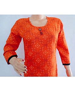 Cotton Orange Kurta