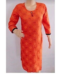 Cotton Orange Kurta