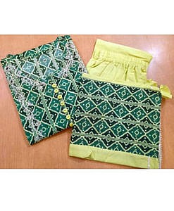 Green Kurta Pant set with dupatta