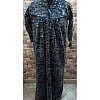 Dark grey alphabet print winter wear warm blanket fabric night gown with zip in front