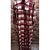 Maroon winter wear warm blanket fabric night gown with zip in front