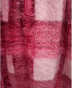 Pink winter wear warm blanket fabric night gown with zip in front