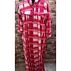 Red winter wear warm blanket fabric night gown with zip in front