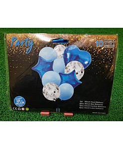Heart Star Confetti Latex Balloon Combo for parties Blue