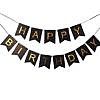 Black and gold happy birthday banner. Birthday decoration Birthday decor for all ages. 