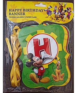 Happy Birthday Mickey Mouse Banner