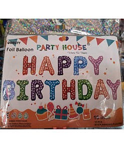 Happy Birthday alphabet foil balloons
