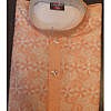 Peach Boys Cotton Ethnic Wear Kurta Payjama With Chikan Embroidery