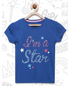 Blue I Am A Star T shirt For Girls