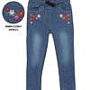 Girls embroidered flowers denim