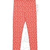 Peach Heart Print Cotton Leggings for Girls