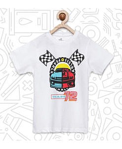 White 100% cotton t shirt for boys