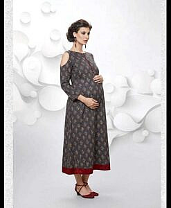 Designer dhabu print cold shoulder cotton kurta