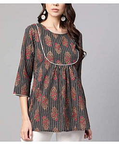 Cotton Printed Top With Yoke