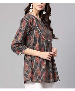 Cotton Printed Top With Yoke