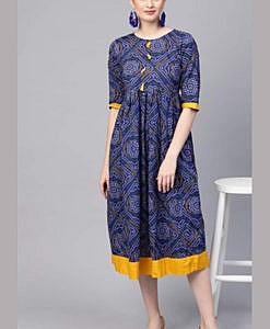 Maternity Cotton Dress Blue