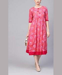 Maternity Cotton Dress Pink