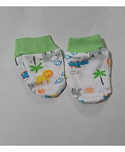 Cotton new born baby mittens