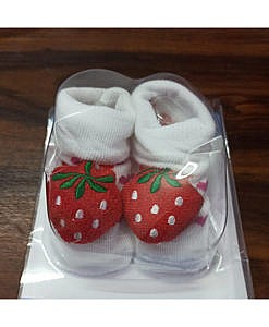 Cotton baby booties with grip