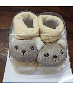 Cotton baby booties with grip