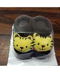 Cotton baby booties with grip