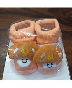 Cotton baby booties with grip