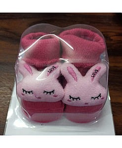 Cotton baby booties with grip