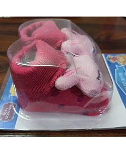 Cotton baby booties with grip