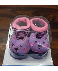 Cotton baby booties with grip