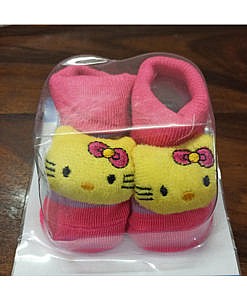 Cotton baby booties with grip