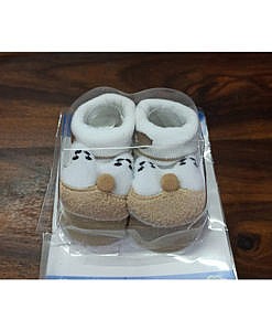 Cotton baby booties with grip