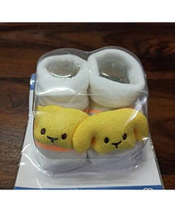 Cotton baby booties with grip