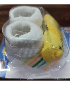 Cotton baby booties with grip