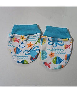 Cotton new born baby mittens