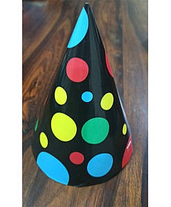 Happy birthday multi color polka dot cap (Green)