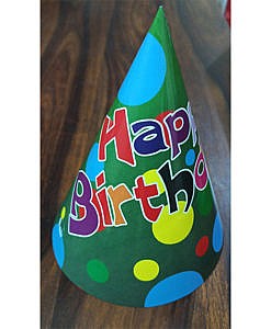 Happy birthday multi color polka dot cap (Green)