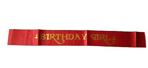 Red Birthday Girl Sash