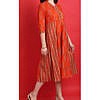 Women cotton orange printed kurti dress