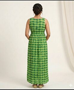 Green and Yellow maternity wear long maxi dress