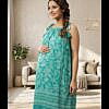 Green maternity shoulder tie cotton dress with lace detailing