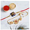 Precious metal designer beaded kundan stone pearl rakhi pack of 2 (Navy Blue)