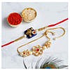 Precious metal designer beaded kundan stone pearl rakhi pack of 2 (Navy Blue)