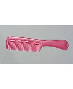 Pink big teeth hair comb with handle