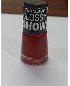 Women girls glossy show red nail paint