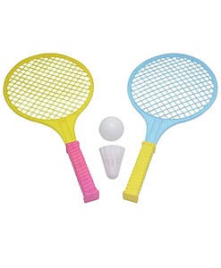 Plastic badminton racket with ball and shuttle kit set