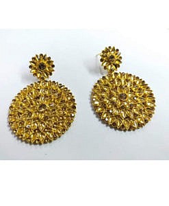 Golden oxidized antique chand balis