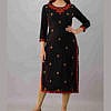 Black heavy rayon embroidered long women kurta