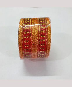 Red kids dotted plastic bangles set