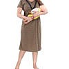 Brown hosiery V neck short feeding nighty