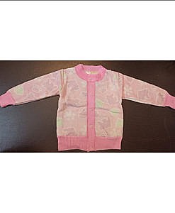 Pink kids button down sweater